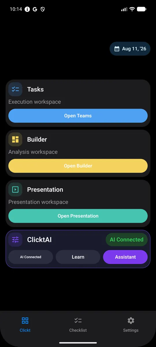 Clickt on Android