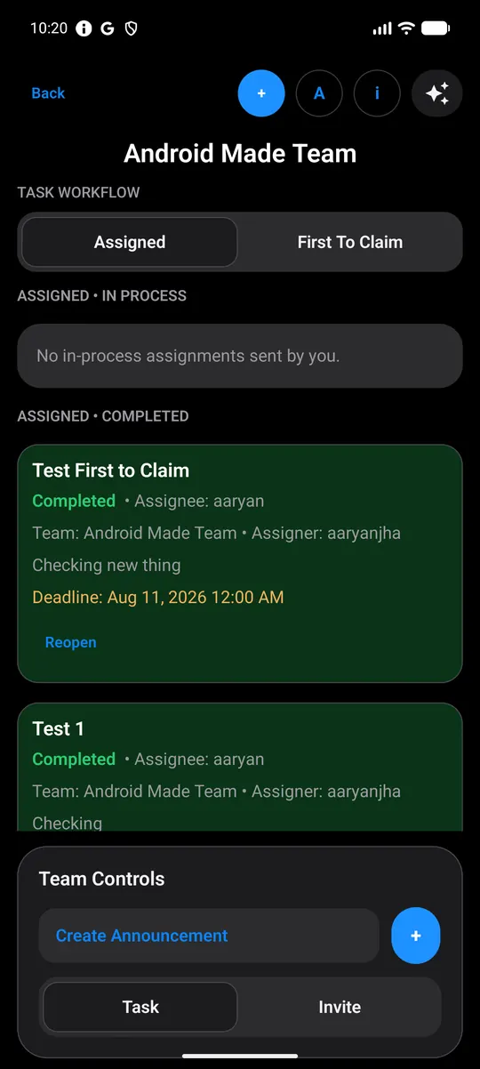 Clickt on Android