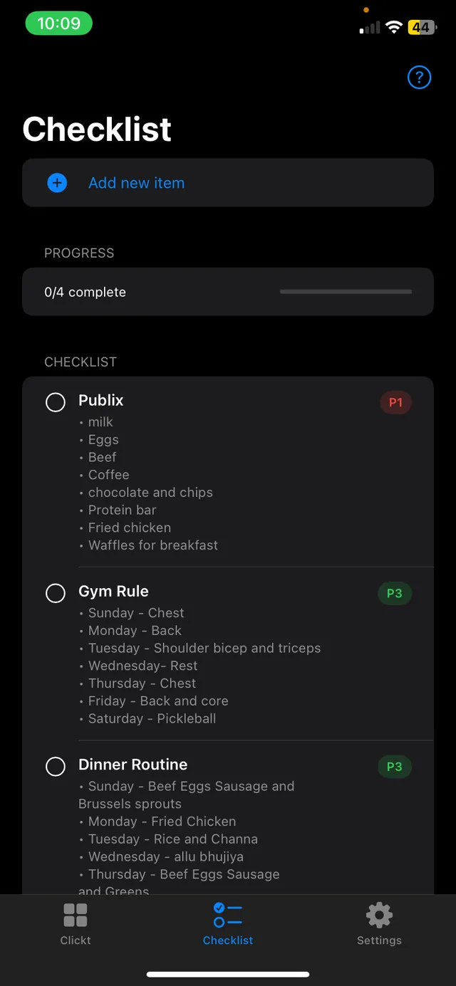 Clickt app screen shown on an iPhone