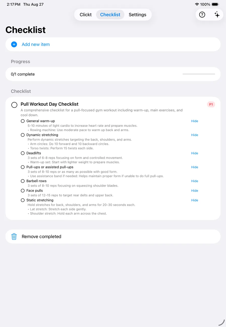 Checklist