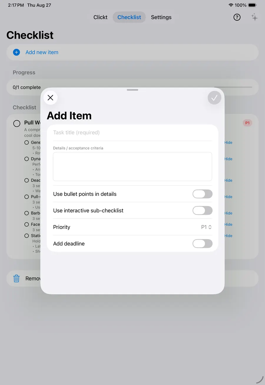 Checklist